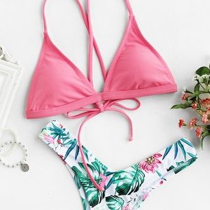 Floral Palm Bathing Suit NWT